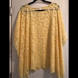 Pink Blush Maternity Yellow Lace design poncho